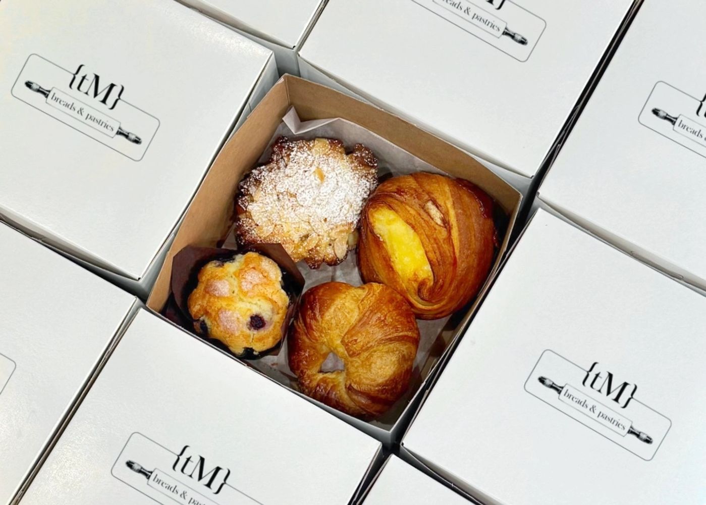 herb cheese egg croissant,
blueberry muffins,
monkey bread