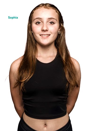 Young woman in black sleeveless top smiling.