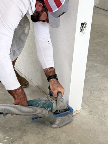 Prep is key!! Hand grinding edges so our MVB bonds correctly!