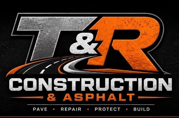 Logo for T&R Construction & Asphalt company.