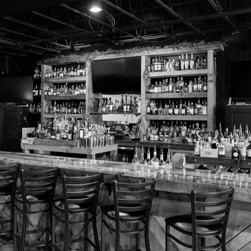 The full bar and seating area inside The Reserve.