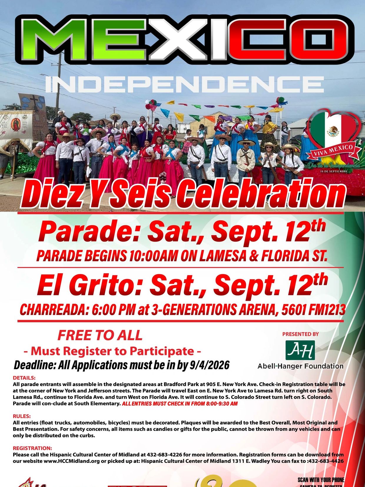 Mexico Independence Day Diez Y Seis Celebration parade and events on September 12th.