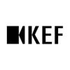 KEF logo with bold black letters and a stylized speaker symbol.