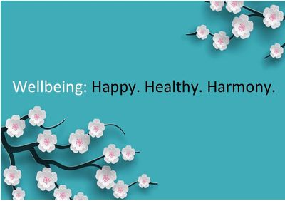 Wellbeing. Happy. Healthy, Harmony. FMBE Awards theme.