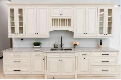 Kitchen Cabinetry Shaker White granite countertop