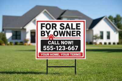 Home for sale sign in yard