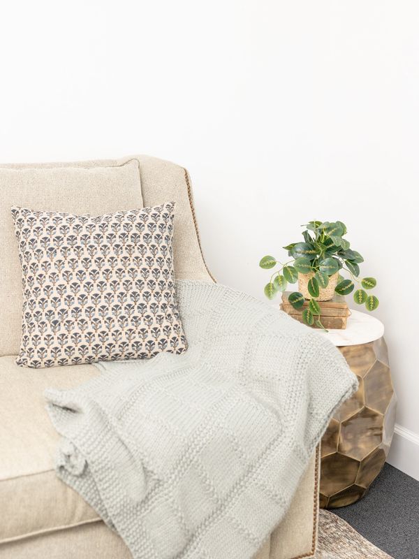 Cozy, inviting therapy office with soft textures and natural light at Maitland Mental Health Co.