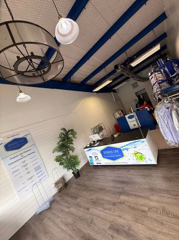 Organic Life Cleaners - Henderson Ave. Interior main desk. Dry Cleaning near Lower Greenville Ave.