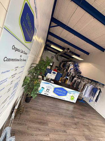 Organic Life Cleaners - Henderson Ave. Interior main desk. Dry Cleaning near Lower Greenville Ave.