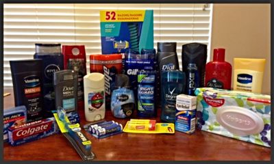 Male hygiene care package items