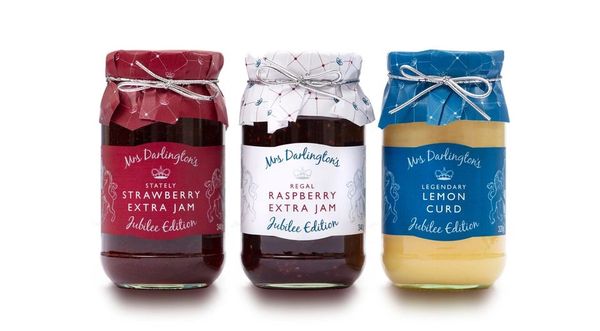 A selection of Mrs. Darlington's jams and curds.