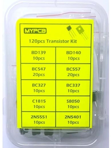 120 pcs 10 Type NPN PNP Transistor Kit BD139 BD140 2N5551 2N5401 BC547 BC557 and other Transistors