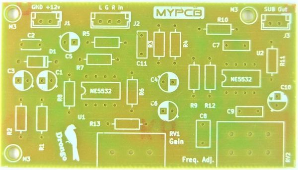 subwoofer low pass filter pcb board