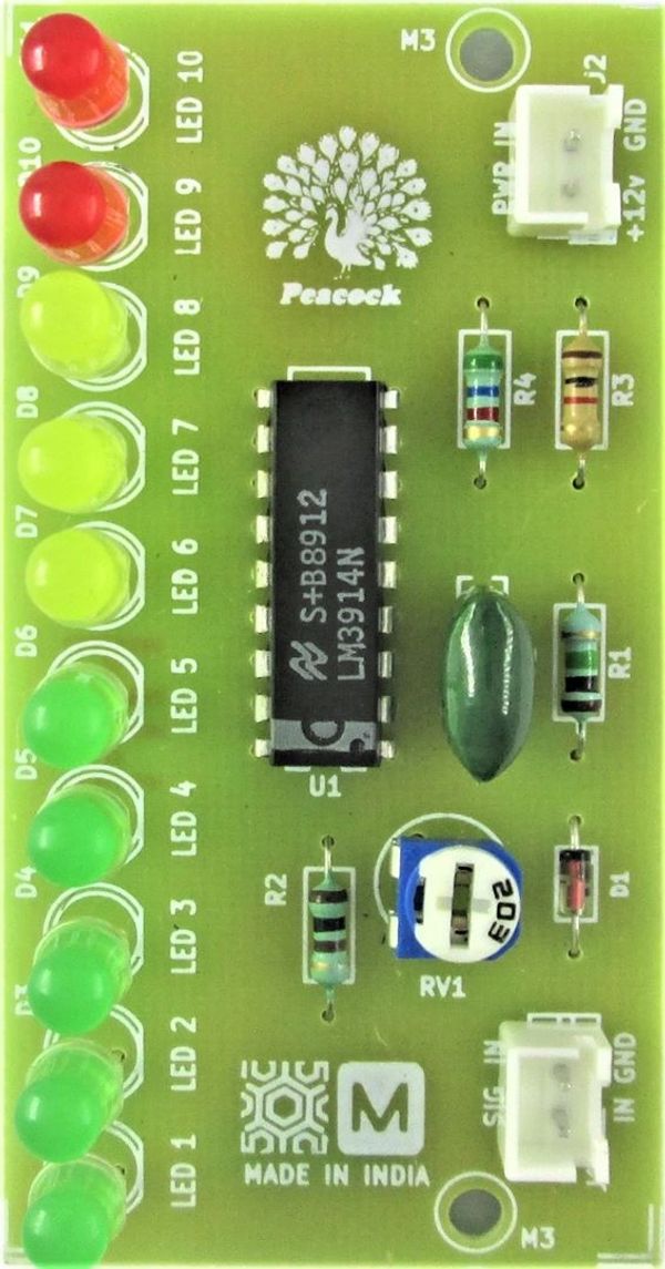 LM3914 / LM3915 10 LED VU Meter sound level indicator Board