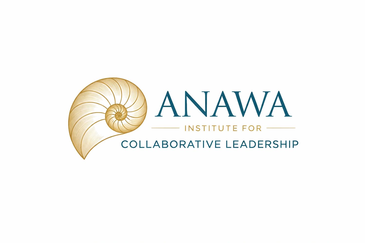 Logo of Anawa Institute for Collaborative Leadership with a golden spiral shell.