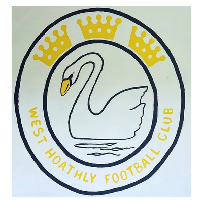 Logo of West Hoathly Football Club featuring a swan and three crowns.