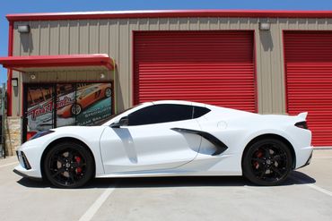 "Corvette with Window Tint"
"Car with Ceramic Tint on Corvette"
"Corvette with Paint Protection Film