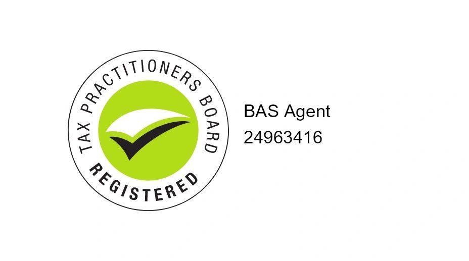 Tax Practitioners Board registered BAS Agent badge with registration number 24963416.