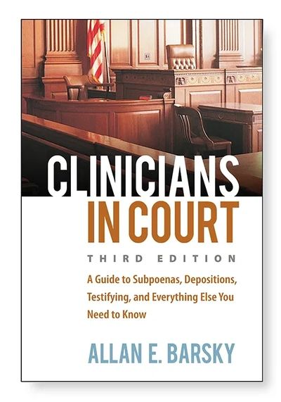 Image of book cover of "Clinicians in Court"