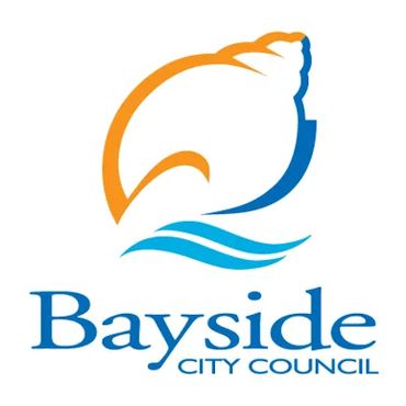 Bayside City Council logo with a stylized shell and waves.