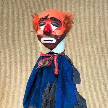 In 1976, this puppet was originally sculpted for a student production of the Brecht/Weill "Threepenn