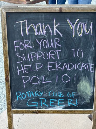chalkboard sign thanking people for their support