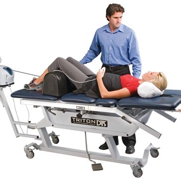 Patient using spinal decompression