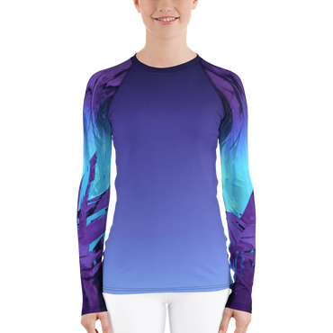 Women's Rash Guards
Swimwear
Swim shirts
purple blue turquoise black
Yoga shirt
exercise shirt
long