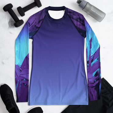 Women's Rash Guards
Swimwear
Swim shirts
purple blue terquois
Yoga top
exercise shirte