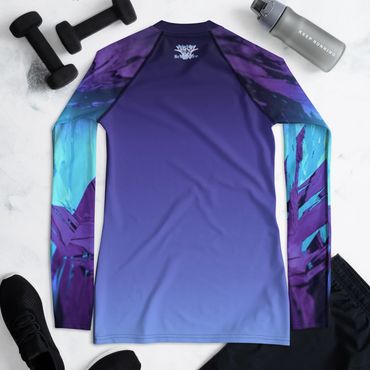 Women's Rash Guards
Swimwear
Swim shirts
purple blue terquoise 
Yoga shirt
exercise shirt
long sleev