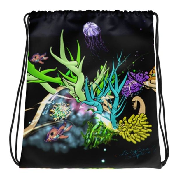 ocean design tote bags supporting coral conservation - coral restoration - artificial reefs