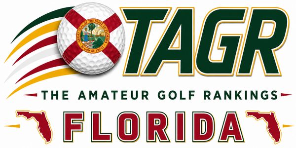 Logo for The Amateur Golf Rankings Florida featuring a golf ball with Florida's flag.