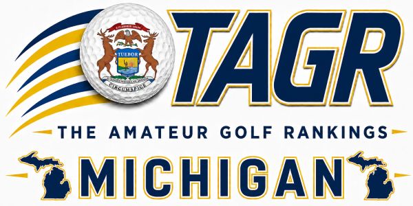 Logo for Michigan's Amateur Golf Rankings with state icons.