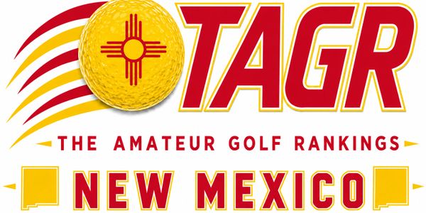 Logo for The Amateur Golf Rankings New Mexico featuring a golf ball and state symbol.