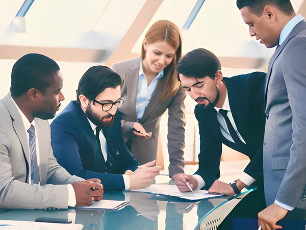 Group of people are discussing