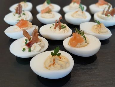 Filled eggs - devilled eggs,