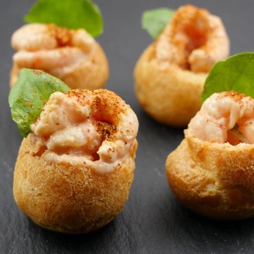 Prawn Cocktail Choux Puff Canape for Wedding Reception