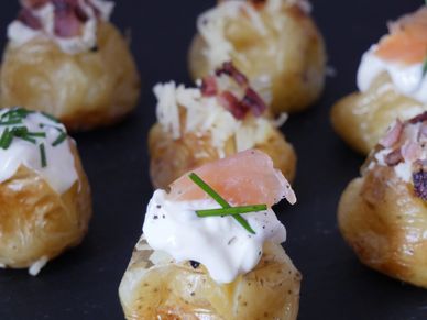 Mini baked potato selection