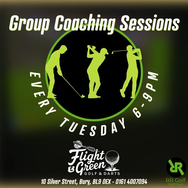 Group golf coaching sessions every Tuesday evening at Flight & Green.