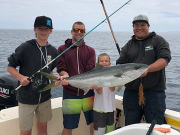 Dad with his two sons on a Catalina full day with a 25 pound yellowtail