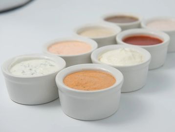 Variety of sauce selections.