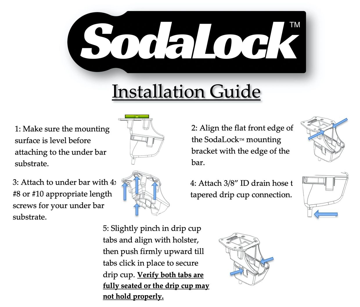 Installation Guide for Soda Lock.  Holds all Soda Guns.  Best Sodagun mount on the market. 