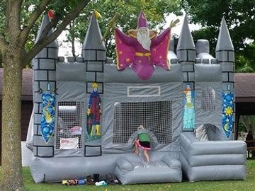 wizard Climb, Slide, and obstetrical plus  commercial bounce house 
Wizard dry only combo
