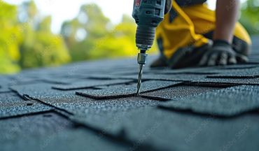 Fixing roof with a drill