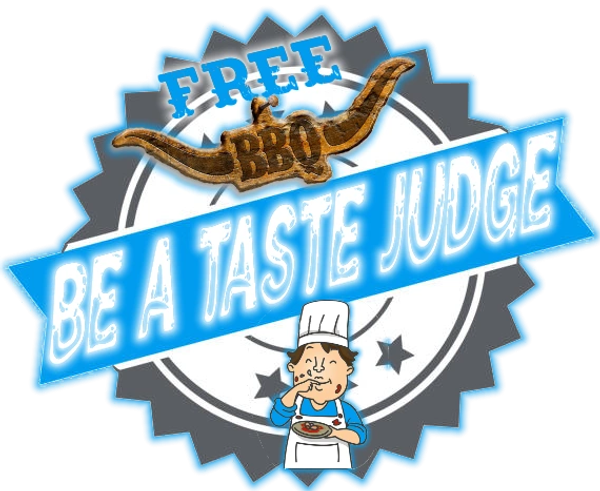 Free BBQ taste judge badge with chef.