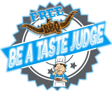 Free BBQ taste judge badge with chef illustration.