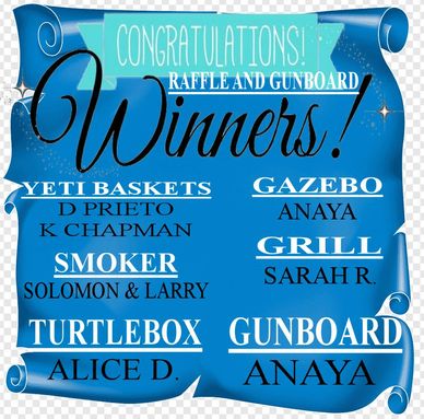 List of raffle and gunboard winners.