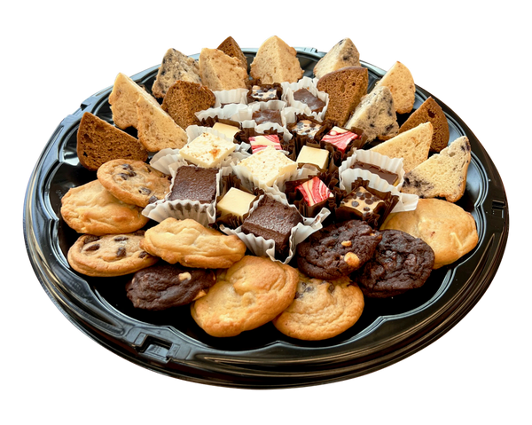 cookies, dainties, and cheese cake platter