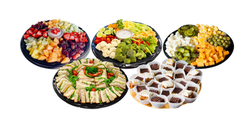 assortment of party platters