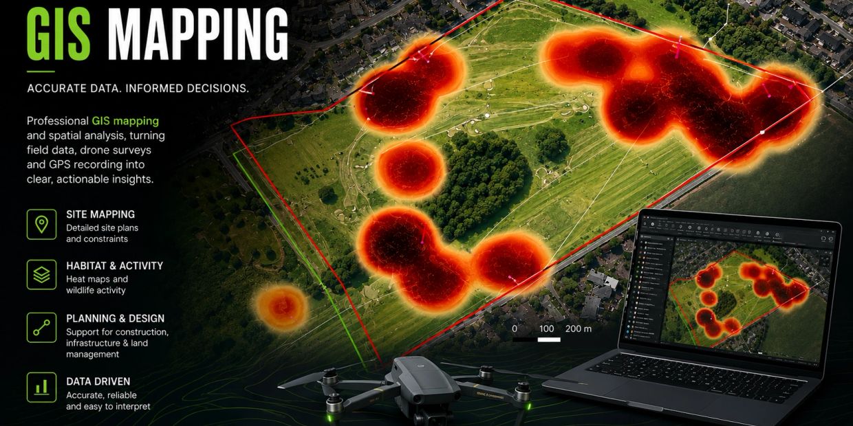 GIS mapping using drone heat maps for site analysis.